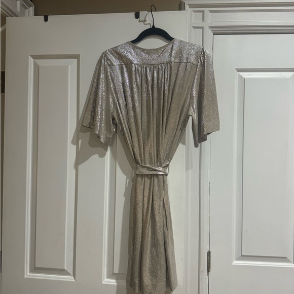 Sabina Musayev Gold Short Sleeve Wrap Dress - Picture 3 of 6